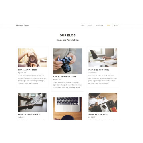HTML CSS шаблон лендинга Modern Town 2023